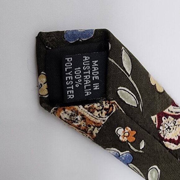 Modigliani Men's Floral Paisley Polyester Tie Australia 3.75" Wide 57.5" Long - Picture 6 of 6